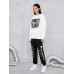 SHEIN 1 толстовка с заниженными плечами и 1 спортивными штанами, многоцветный