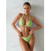 SHEIN Swim BAE Однотонный текстурированный комплект из двух частей купальника, мятно-зеленый