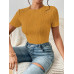 SHEIN Трикотажное боди из однотонной ребристой ткани Frenchy, апельсин SHEIN Трикотажное боди из однотонной ребристой ткани Frenchy, апельсин