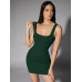 SHEIN BAE Однотонное боди-майка, темно-зеленый