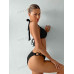 SHEIN Swim BAE Однотонный текстурированный комплект из двух частей купальника, черный