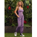 SHEIN VARSITIE Sports SUMMER Outdoor Basic с открытой спиной и КОМБИНЕЗОНОМ, фиолетовый