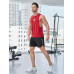 Мужские спортивные шорты с карманами SHEIN Fitness с буквенным принтом, черный Мужские спортивные шорты с карманами SHEIN Fitness с буквенным принтом, черный