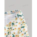 SHEIN EZwear Плиссированное платье без бретелек с цветочным принтом, абрикос
