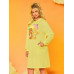 SHEIN Платье-свитшот с заниженными плечами и буквенным принтом, желтый SHEIN Платье-свитшот с заниженными плечами и буквенным принтом, желтый