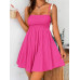 SHEIN EZwear Женское тканое платье-комбинация с V-образным вырезом, ярко-розовый