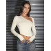SHEIN BAE Женская однотонная обтягивающая футболка с неровным краем и перевязанным краем и шейным шарфом, бежевый