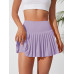 SHEIN Спортивная мини-юбка с градиентными плиссированными шортами для повседневного и повседневного использования, сиреневый фиолетовый