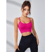 SHEIN Yoga Модный женский бесшовный спортивный бюстгальтер в контрастную полоску, ярко-розовый SHEIN Yoga Модный женский бесшовный спортивный бюстгальтер в контрастную полоску, ярко-розовый