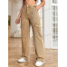 SHEIN Coolmax Джинсовые брюки с карманами и откидными карманами в стиле рабочей одежды, хаки