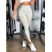 SHEIN Йога Базовые дышащие бесшовные спортивные леггинсы с широким поясом, хаки SHEIN Йога Базовые дышащие бесшовные спортивные леггинсы с широким поясом, хаки