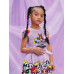 SHEIN SHEIN Kids QTFun Жилет с мультяшным буквенным принтом для маленьких девочек, сиреневый фиолетовый