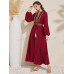 SHEIN Mulvari Женское платье с вырезом и геометрическим узором, бургундия SHEIN Mulvari Женское платье с вырезом и геометрическим узором, бургундия