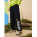 SHEIN Мужские прямые брюки с буквенным рисунком, черный SHEIN Мужские прямые брюки с буквенным рисунком, черный