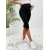 SHEIN Однотонные леггинсы с регулируемой талией и подолом для беременных на шнурке, черный SHEIN Однотонные леггинсы с регулируемой талией и подолом для беременных на шнурке, черный