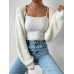 SHEIN EZwear Однотонный базовый укороченный кардиган с открытой передней частью, белый SHEIN EZwear Однотонный базовый укороченный кардиган с открытой передней частью, белый