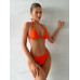SHEIN Swim BAE Однотонный текстурированный комплект из двух частей купальника, апельсин