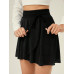 SHEIN VARSITY Спортивная теннисная базовая сетка с поясом и юбкой, черный