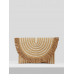 SHEIN VCAY Соломенная сумка с полосатым узором и бахромой, абрикос