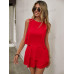 SHEIN Clasi в горошек с принтом без рукавов и круглым вырезом, красный SHEIN Clasi в горошек с принтом без рукавов и круглым вырезом, красный