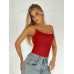 SHEIN BAE женская сексуальная однотонная майка с открытой спиной, красный SHEIN BAE женская сексуальная однотонная майка с открытой спиной, красный