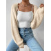 SHEIN EZwear Однотонный базовый укороченный кардиган с открытой передней частью, абрикос SHEIN EZwear Однотонный базовый укороченный кардиган с открытой передней частью, абрикос