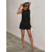 SHEIN Clasi в горошек с принтом без рукавов и круглым вырезом, черный SHEIN Clasi в горошек с принтом без рукавов и круглым вырезом, черный