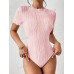 SHEIN Трикотажное боди из однотонной ребристой ткани Frenchy, детский розовый