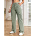 SHEIN Coolmax Джинсовые брюки с карманами и откидными карманами в стиле рабочей одежды, армейский зеленый