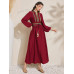 SHEIN Mulvari Женское платье с вырезом и геометрическим узором, бургундия SHEIN Mulvari Женское платье с вырезом и геометрическим узором, бургундия
