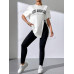 SHEIN Essnce Летний комплект из двух предметов, черное и белое