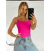 SHEIN BAE женская сексуальная однотонная майка с открытой спиной, ярко-розовый SHEIN BAE женская сексуальная однотонная майка с открытой спиной, ярко-розовый