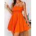 SHEIN EZwear Женское тканое платье-комбинация с V-образным вырезом, апельсин