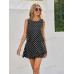 SHEIN Clasi в горошек с принтом без рукавов и круглым вырезом, черный SHEIN Clasi в горошек с принтом без рукавов и круглым вырезом, черный