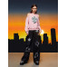 SHEIN Толстовка с открытыми плечами и принтом фигур и звезд, детский розовый SHEIN Толстовка с открытыми плечами и принтом фигур и звезд, детский розовый