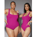 SHEIN BAE Однотонное боди-майка, ярко-розовый