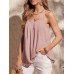 SHEIN Clasi однотонный плиссированный свободный повседневный топ-бретелька, пыльный розовый SHEIN Clasi однотонный плиссированный свободный повседневный топ-бретелька, пыльный розовый