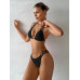SHEIN Swim BAE Однотонный текстурированный комплект из двух частей купальника, черный