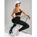 SHEIN Йога Базовые однотонные спортивные леггинсы с вырезами, черный