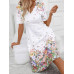 SHEIN Clasi Женское платье миди с v-образным вырезом и короткими рукавами с цветочным принтом, многоцветный SHEIN Clasi Женское платье миди с v-образным вырезом и короткими рукавами с цветочным принтом, многоцветный