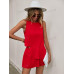 SHEIN Clasi в горошек с принтом без рукавов и круглым вырезом, красный SHEIN Clasi в горошек с принтом без рукавов и круглым вырезом, красный