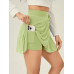 SHEIN VARSITY Спортивная теннисная базовая сетка с поясом и юбкой, мятно-зеленый