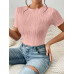SHEIN Трикотажное боди из однотонной ребристой ткани Frenchy, розовый