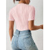 SHEIN Трикотажное боди из однотонной ребристой ткани Frenchy, детский розовый