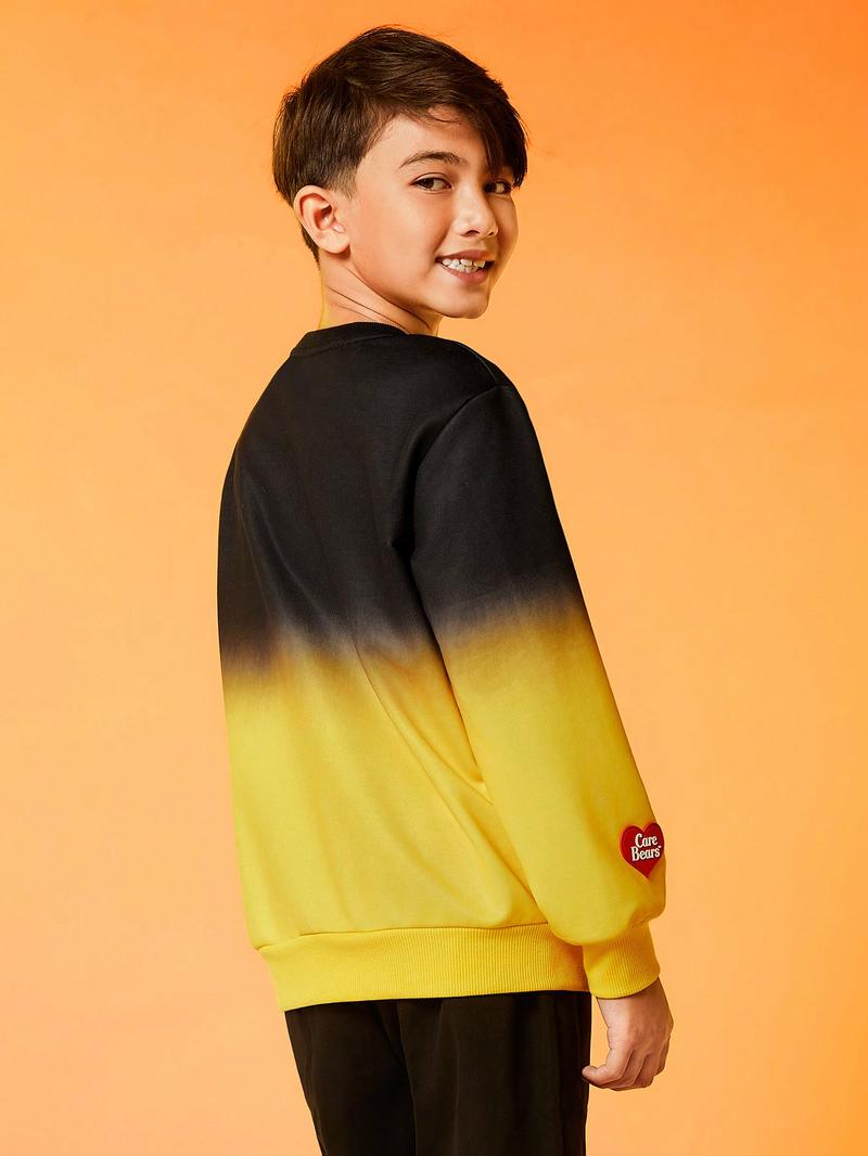 SHEIN Толстовка с эффектом омбре для мальчиков с рисунком и буквами, многоцветный