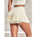 SHEIN Спортивная мини-юбка с градиентными плиссированными шортами для повседневного и повседневного использования, желтый SHEIN Спортивная мини-юбка с градиентными плиссированными шортами для повседневного и повседневного использования, желтый