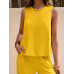 SHEIN LUNE Женский однотонный повседневный комплект из двух предметов свободного кроя, желтый