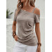 SHEIN Clasi Асимметричная футболка с воротником и пуговицами, мокко браун SHEIN Clasi Асимметричная футболка с воротником и пуговицами, мокко браун