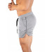 Мужские спортивные шорты SHEIN Fitness с карманами на талии и шнурком, светло-серый
